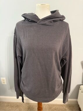 aerie Charcoal Gray Lightweight Hooded Sweatshirt